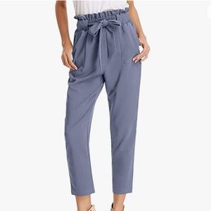 Cropped Paper Bag Waist Pants